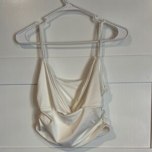 Elegant White Draped Tank Top